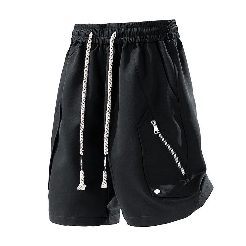 Korean Style Cargo Shorts For Men Summer Breathable Fabric With Drawstring Waist Casual Summer Wear