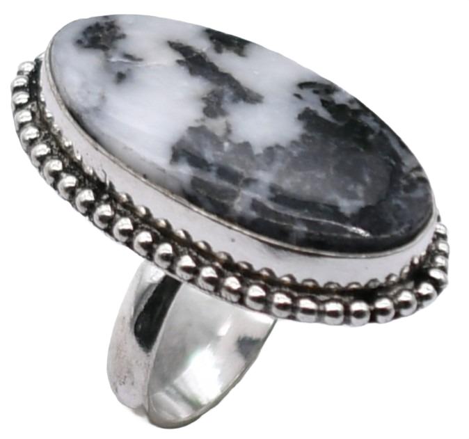 Zebra Jasper Natural Gemstone Ethnic Antique Design Ring US Size-7.25 A116
