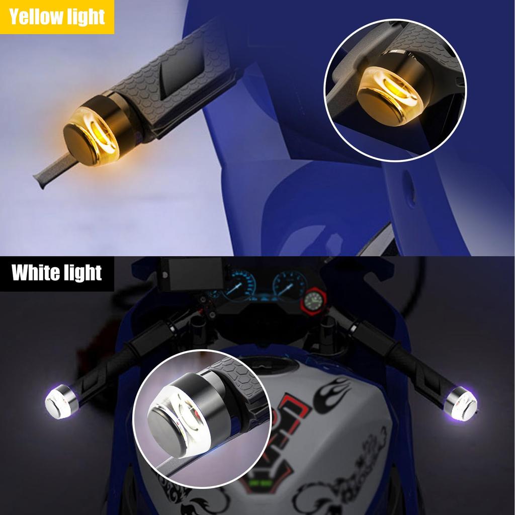 Sodcay 2 Stück Motorrad Blinkerleuchten Universal Motorrad Lenker LED Motorrad Lenkerende