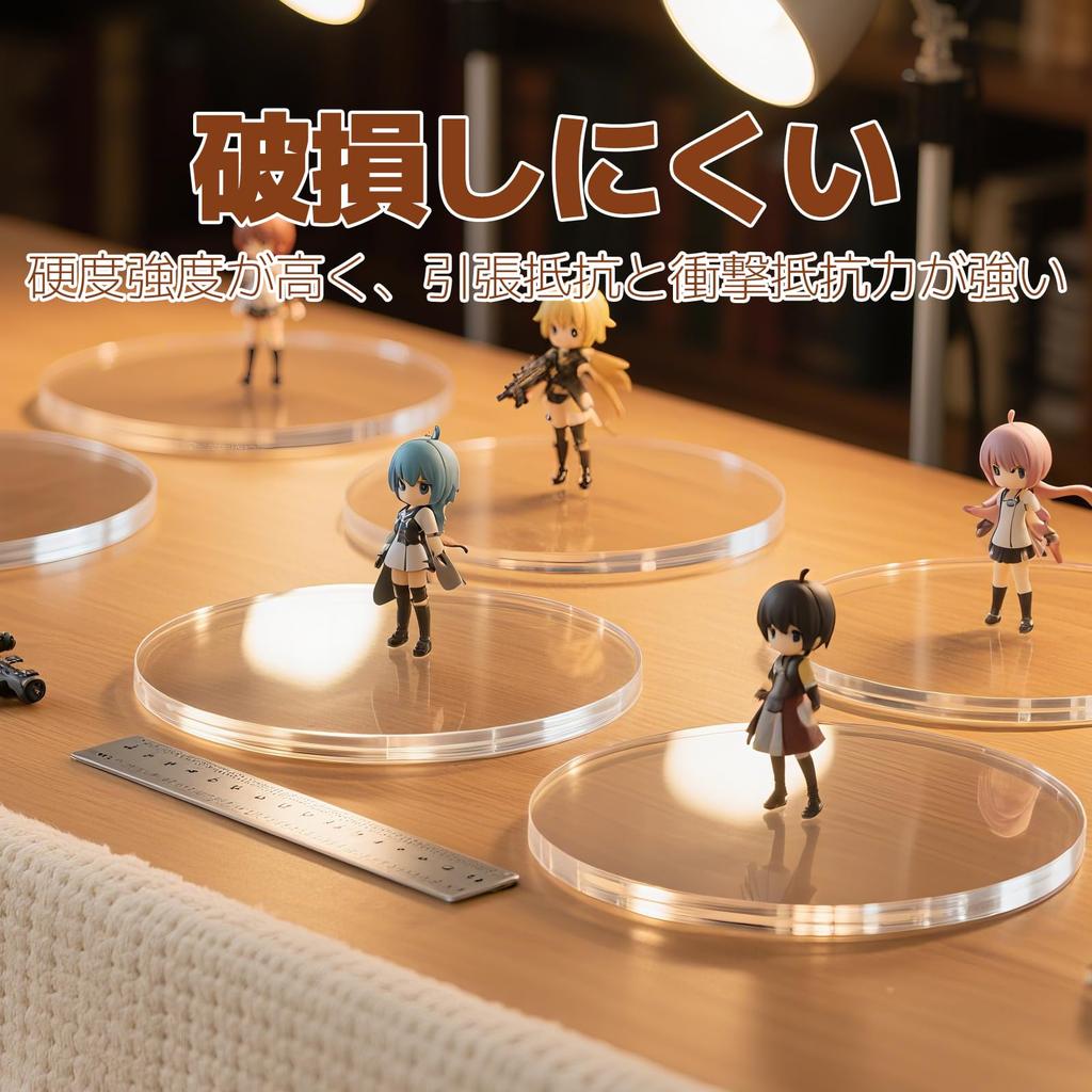 ziyue 6-Piece Acrylic Block Display Stand, 150mm Diameter x 5mm Thick, Round Acrylic Stand, Transparent Display Base