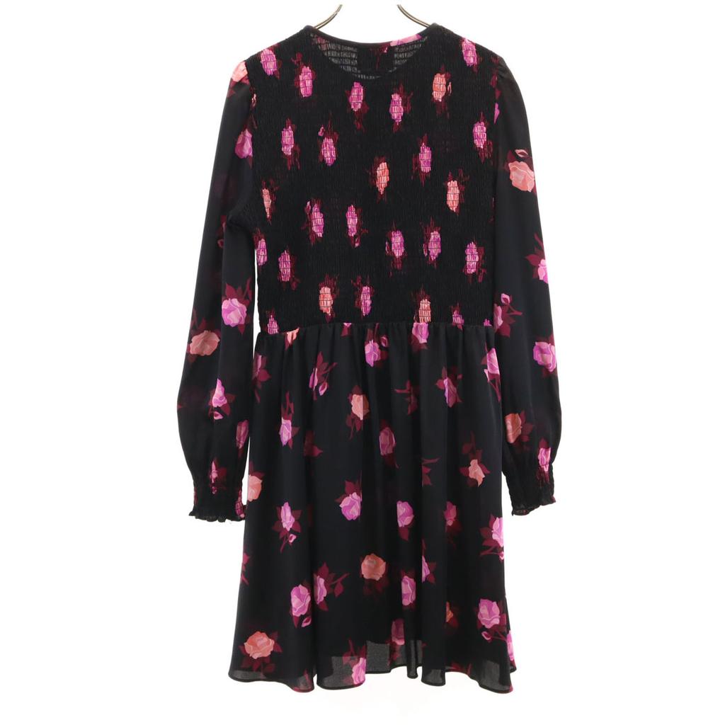 Kate Spade Floral Long Sleeve One Piece 10 Black Series Women Used