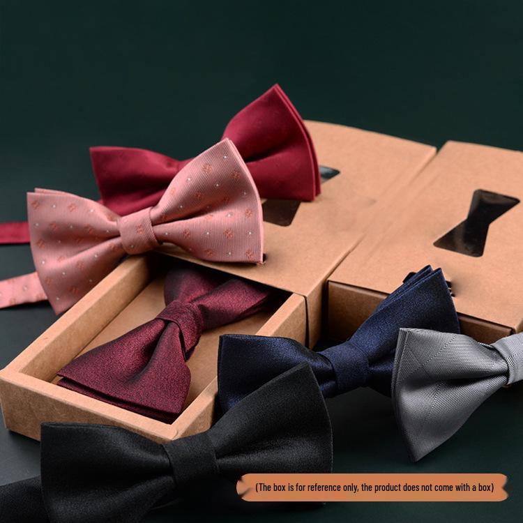 

Korean Men s No-Tie Bow Tie: Polyester Silk Wedding & Business Formal Wear.