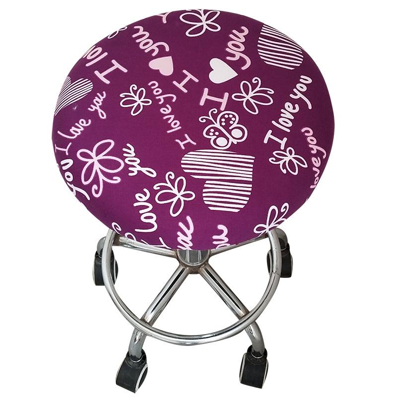 LIUXDIV Rundt Stoltrekk Barstoltrekk Elastisk Setetrekk Hjemmestol Slipcover Blomstertrykt Husholdningsartikler Rund Krakk