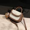 New Women's Bag  Crossbody Bag  Small Bag  Fashionable Handbag  Leather  Contrasting Versatile Saddle Bag