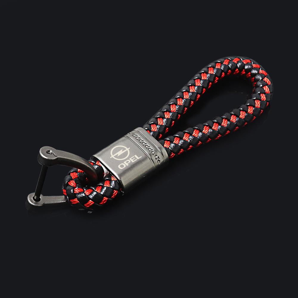 Dalxrz1 Daktpw1 Leather Rope KeyChain Hand Woven Horseshoe Buckle Key Ring Car Key Rings For Opel Astra G H J Insignia Zafira Corsa D C Vivaro Z