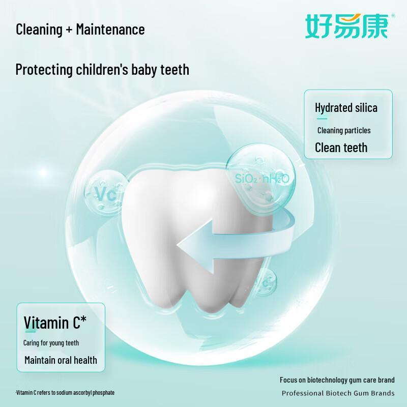 Haoyikang Children's Anti-Cavity Fluoride Toothpaste, Grape, 60g X 5 Tubes