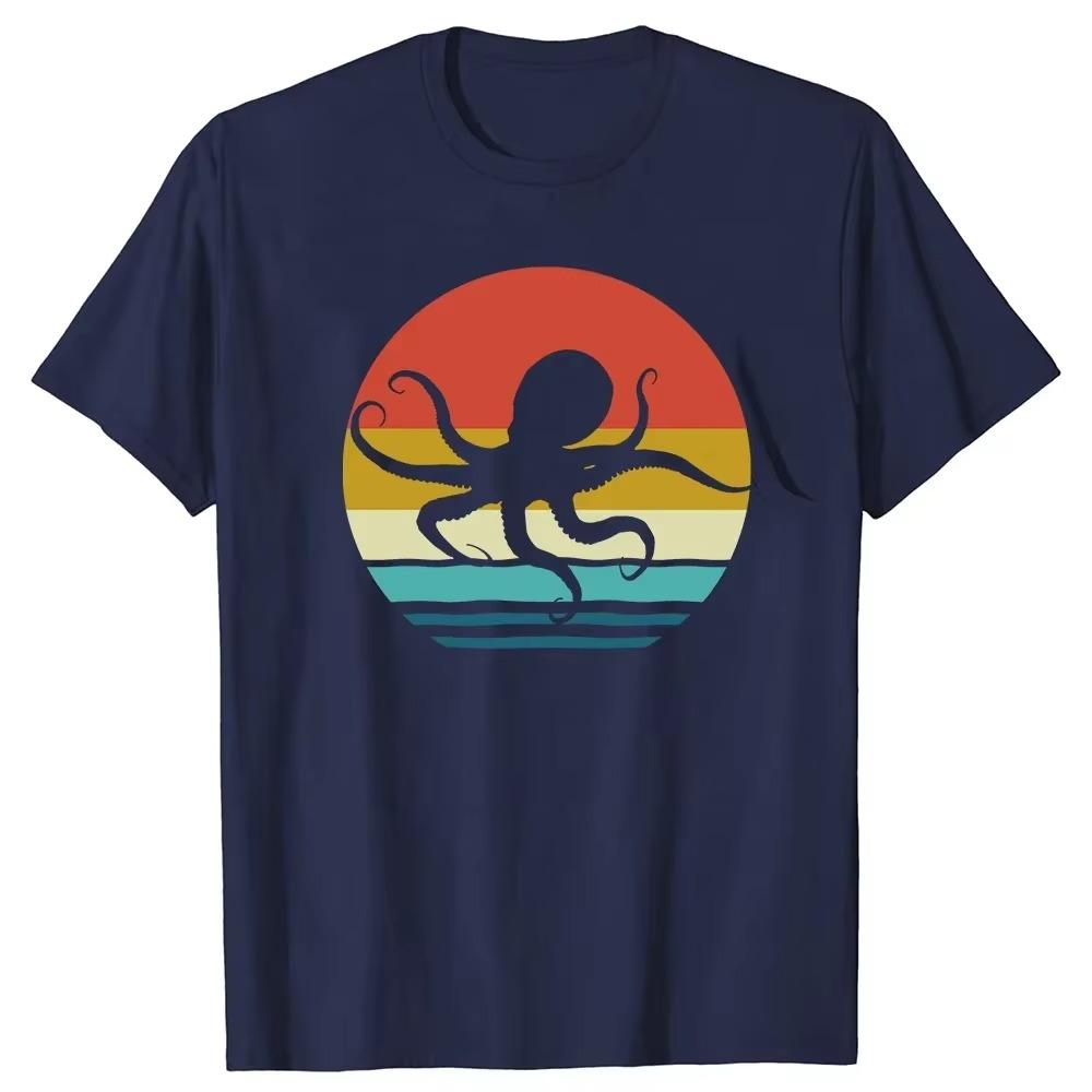 Funny Vintage Retro Ocean OctopusT Shirts Summer Graphic  Streetwear Short Sleeve Birthday Gifts T-shirt Mens Clothing