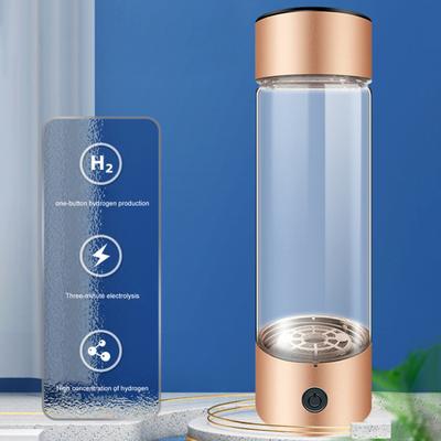 Portable Hydrogen Rich Water Cup Leak-proof Transparent Glass Water Bottle Hydrogen & Oxygen Separation Smart Water Kettle for Outdoor Travel Camping