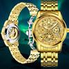 Men Watches Tourbillon Top Luxury Brand Fashion Hollow Automatic Mechanical Watch Men Watch Waterproof Golden Steel Business Wristwatch