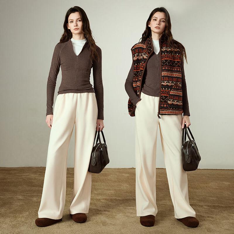 Women's Winter Fleece-Lined Wide-Leg Sport Trousers