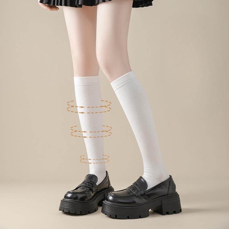 Pressure Slimming Leg Calf Socks for Women, Spring and Autumn, Long Thigh-high Black Mid-calf Socks