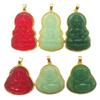 Halskette mit Guanyin-Buddha-Anhänger aus Jade mit Goldeinlage – Ethno-Stil für Damen und Herren