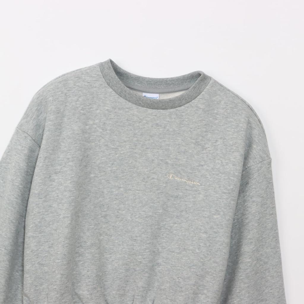 Champion Basic Crew Neck Long Fleece with Embroidered Women's Sweatshirt, Sleeve, Trim, CW-B002-060-L