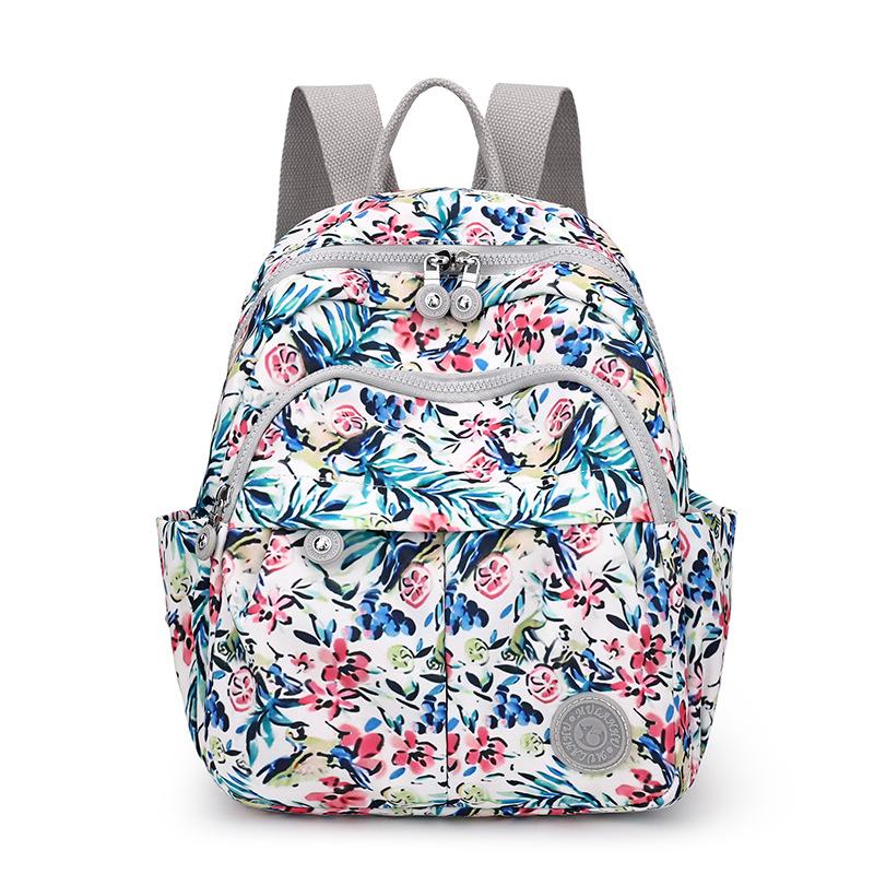 Bedruckter Nylon-Rucksack Studenten-Schultasche Damen Leichter Reiserucksack