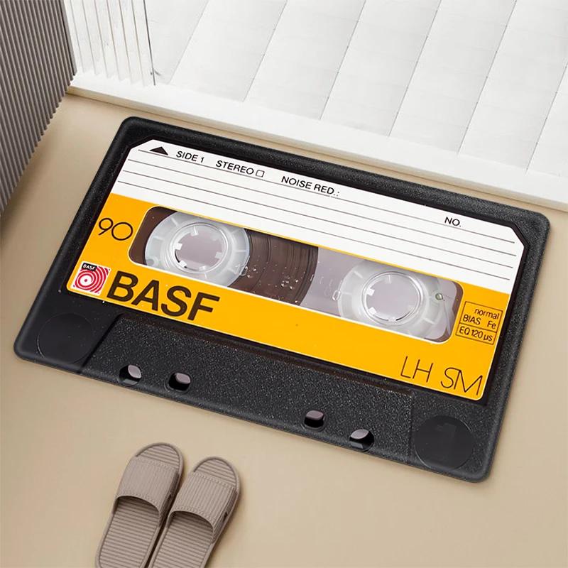 Vintage Cassette Music Tape Mat for Hallway Prayer Rug Carpets Living Room Carpet Rugs Doormat Entrance Door Home Bath Foot Mats