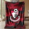 Bournemouth Football Print Flannel Blanket, Soft Warm Lightweight Throw Blanket for Sofa Bed Camping