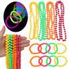 4-32Pcs Fluorescent Neon Necklaces Bracelets Glow Birthday Decoration Kids Gift Wedding Halloween Party Photo Props UV Light
