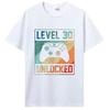 Level 30 Unlocked Shirt Funny Video Gamer Birthday Gift Tshirt Casual Tee Casual Tops Unisex Clothing Cotton Graphic Tshirt