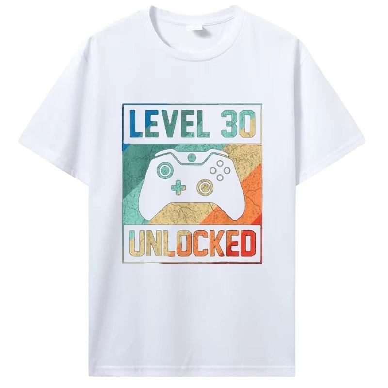 Level 30 Unlocked Shirt Funny Video Gamer Birthday Gift Tshirt Casual Tee Casual Tops Unisex Clothing Cotton Graphic Tshirt