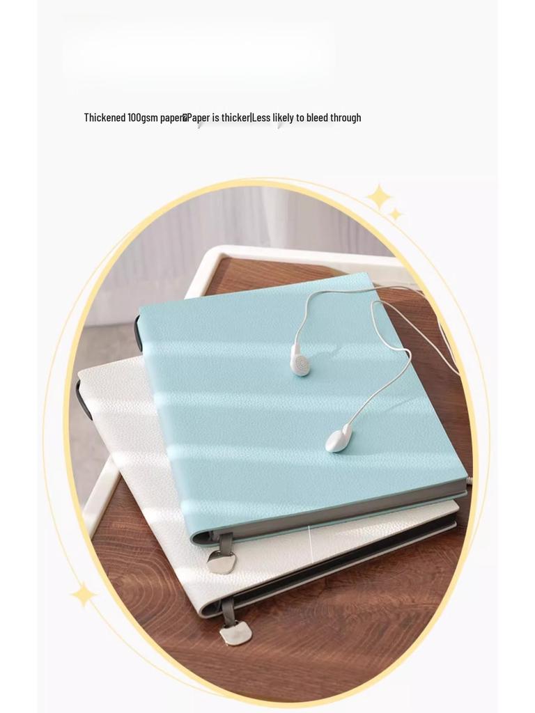 New Lychee Grain A5 Faux Leather Business Notebook Set, Thick Soft Cover, Practical for Everyday Use