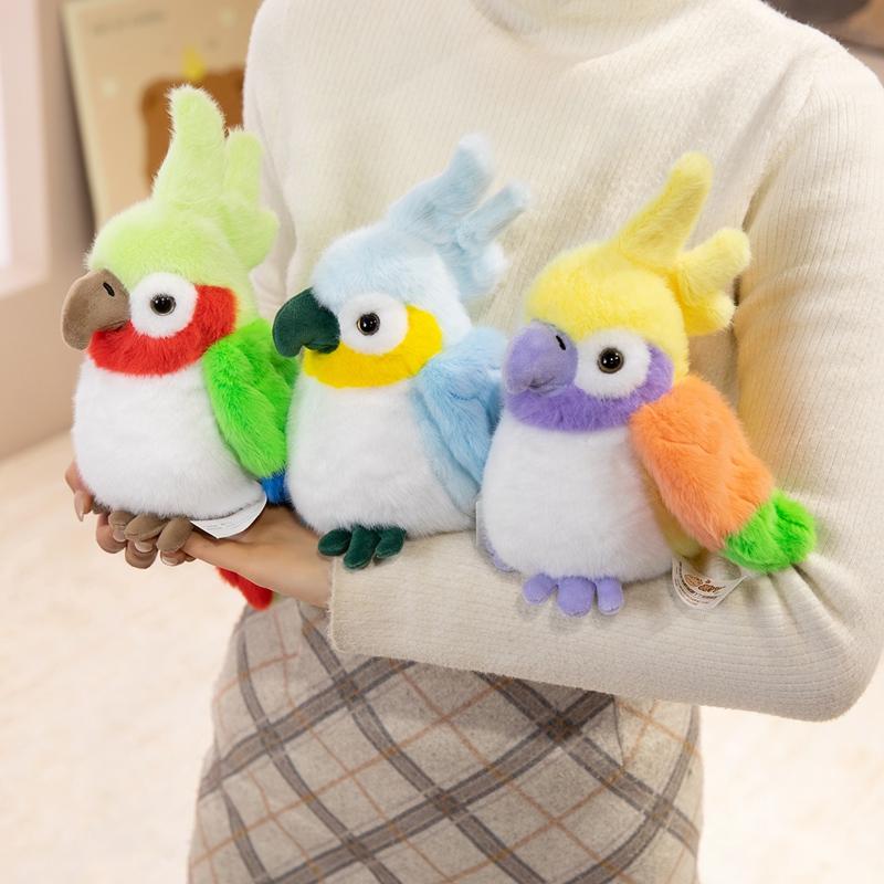 16Cm Cute Cartoon Bird Simulation Colorful Parrot Plush Toy Homdecor Stuffed Dolls Soft Animal Dolls Gift For Kids Decoration