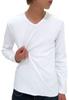 AVIREX Long Sleeve Solid 4 Size White Men's V-Neck T-Shirt, Ribbed, Autumn, Colors, M,