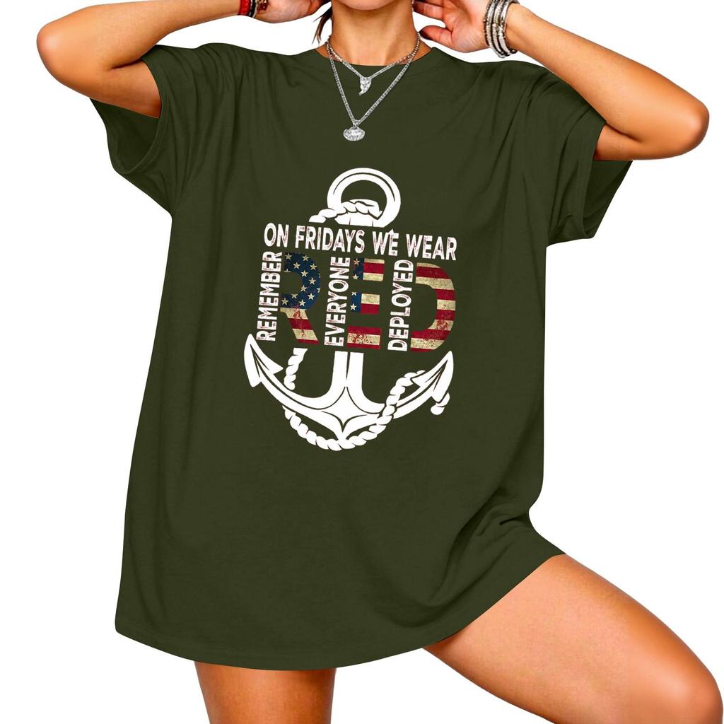 Women's Casual Short Sleeve T-Shirt Loose Fit Crew Neck Graphic Print Top Comfortable Summer Tee for Daily Wear