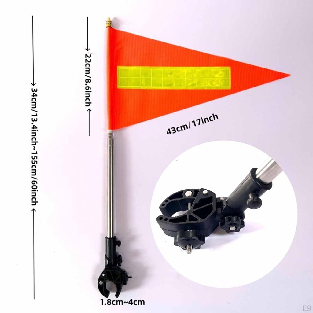 Golf Cart Flag Pole Kit Holder Accessories High Visibility Night Outdoor Telescopic for