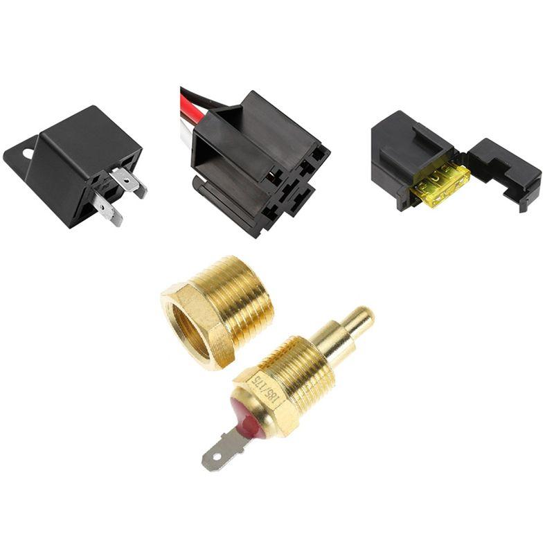 T-Top-Rated-Thermostat Kit Electric Fan Relay Kit With 185° On 175° Off Temperature Switch For Car Cooling System Relays 5