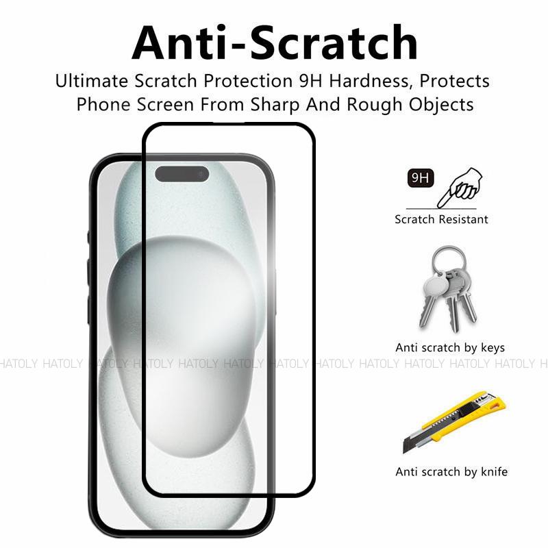 Protetor De Tela De Vidro Temperado Para Iphone 16 Plus 16 17 Pro Max, 4 Peças