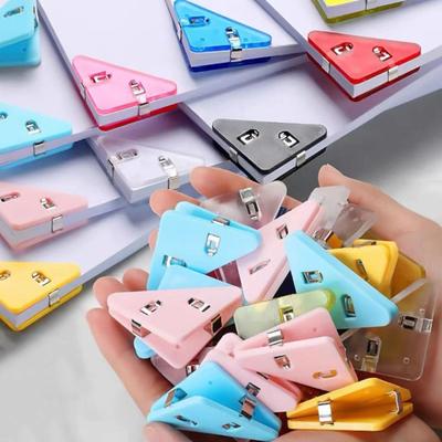 10 Stück Dreieck-Clips, multifunktional, transparent, großer Winkel, geleefarben, wiederverwendbare Bindung, Mini-Buch-Papierbinder-Clips, Desktop-Organizer für Büro
