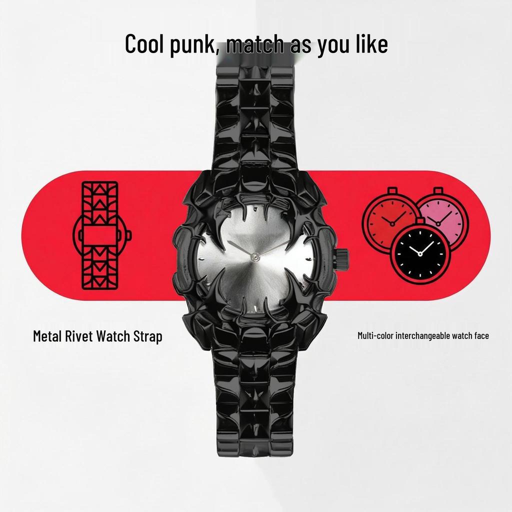 Original Alabaster-Style Irregular European/American Watch - Trendy, Fashionable Niche Design.