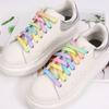 Flat Sneaker Shoelaces 0.9cm Wide Polyester Gradient Colorful Shoes Laces Replacement for Skates Sport Shoes Boot String