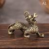 1ks Socha Figurka Bohatství Mosaz Dekor Prosperita Ornament v čínském stylu Qilin Dragon Luck Zvířecí Fengshui Vintage