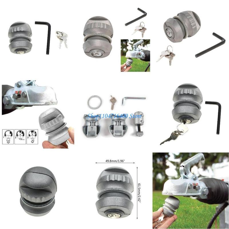 y1gd Insertable Hitch Coupling Lock Trailers Ball Locks 2 Keys Anti Theft for Trailer