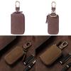 Leather Car Key Case With Foldable Design And Vintage Style For Men And Women