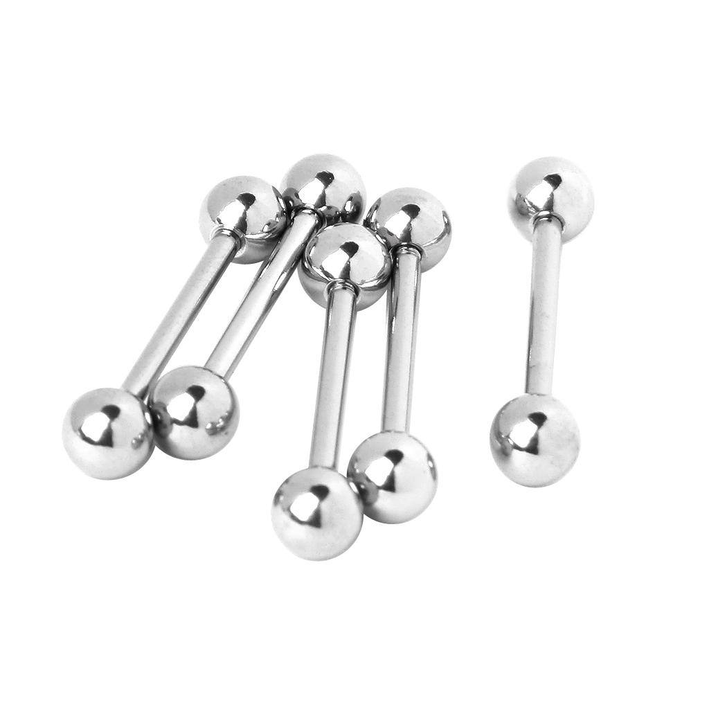 5pcs 316L Stainless Steel Tongue Nipple Barbell Ring Body Jewelry