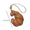 Handmade Leather Croissant Shaped Bag Charm Keychain Accessory for Fashion Enthusiasts Unique Backpack Accessories