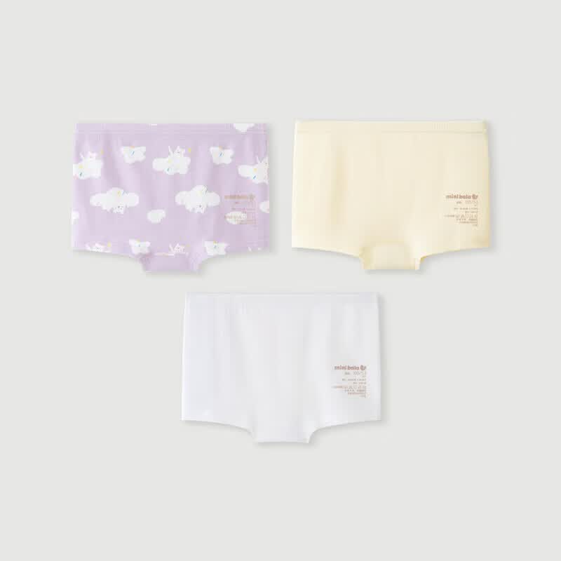 Mini Balabala Girls' Breathable Cotton Underwear 3-Pack