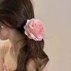 1pc Gentle Lace Rose Flower Hair Clip, Elegant French Hair Clip, Back of the Head Bun Shark Clip, Half-up Hair Clip