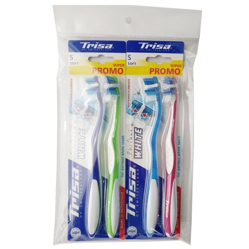 TRISA Perfect White Toothbrush 4P Whitening Gum Toothbrush Soft Hair 4P