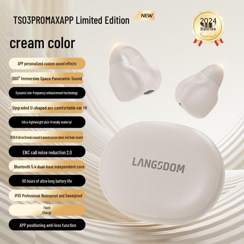 

Lanston TS03 PRO MAX Open-Ear Clip-On Sports Bluetooth Earbuds