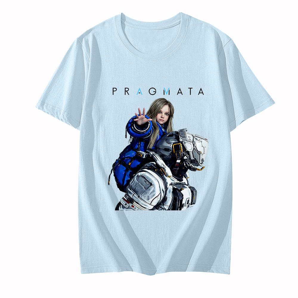 2026 Summer New PRAGMATA Action Adventure Game T-Shirt Diana Graphics Tees 100% Cotton Short Sleeves Round Neck Unisex Clothi... S разноцветный