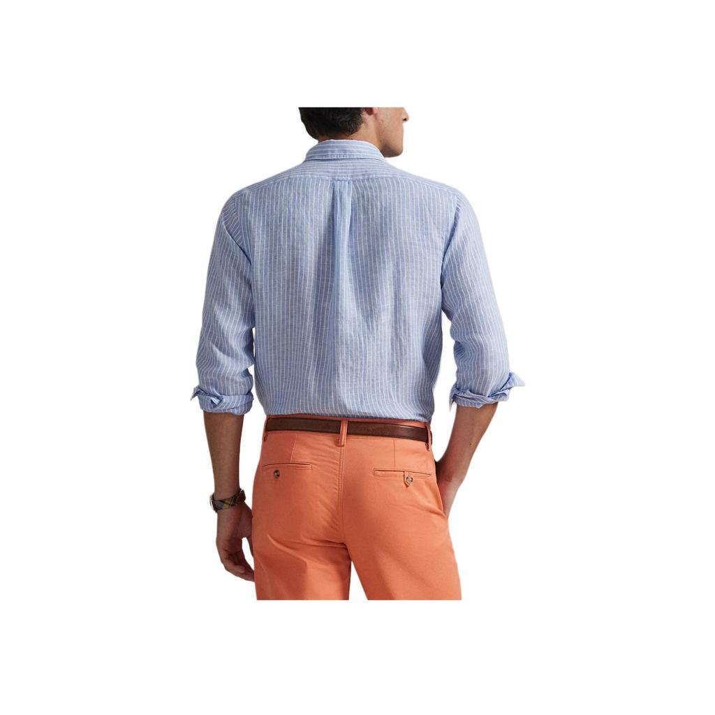 Polo Ralph Lauren Striped Linen Long Sleeve Shirt Classic Fit Men shirts 710966140-006