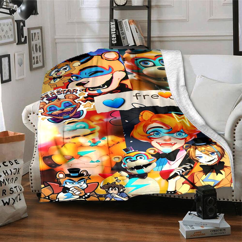 1Pc Fnaf Freddy'S Horror Theme Blanket For Couch Bed Plush Cozy Fuzzy Blanket Super Soft Warm Blankets For Fall And Winter 0918217