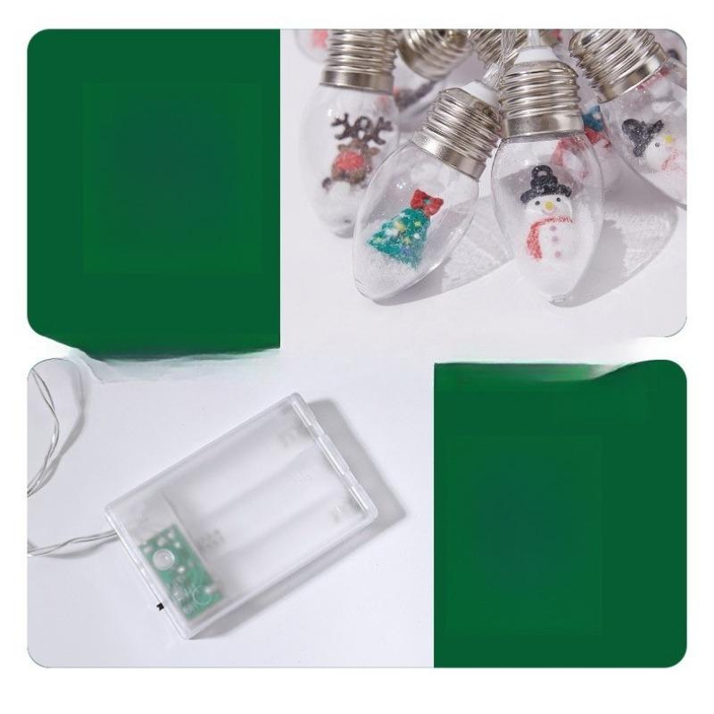 1PC 1.5m 10 Lights LED Christmas Doll Wishing Bottle Lights String Bulb Lights Santa Snowman Christmas Tree Decoration Lights