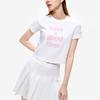 FILA X HAGT Collaboration Casual Breathable Round Neck Letter Solid Short Sleeve T-Shirt Women tops Standard-White F11W229123F-WT