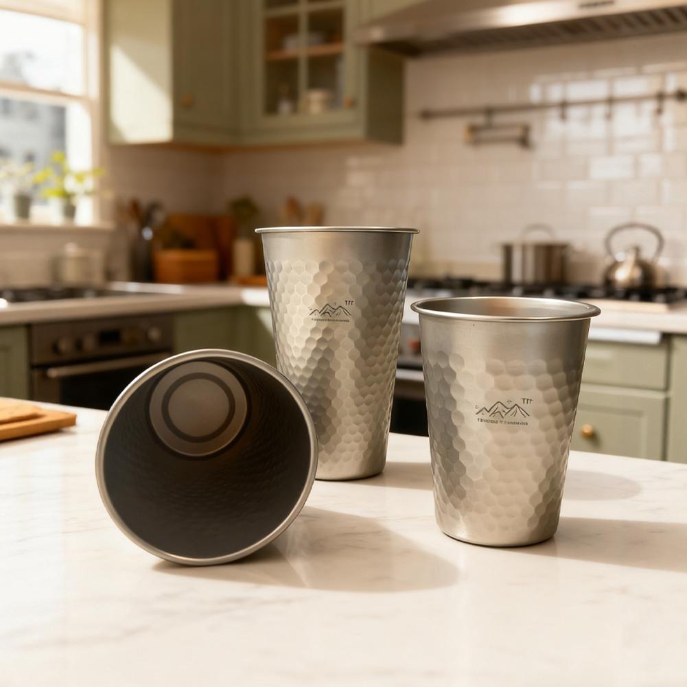 350-600ml Pure Titanium Drinking Cups Water Tumblers Ultra-Light Coffee Juicy Cups for Home Outdoor Camping Picnic Beer Cups