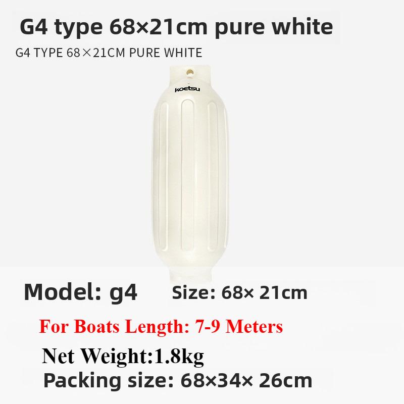 Boat Yacht Bumper Anti-collision Speedboat Fender Ball Inflatable PVC Docking Ball G4 68X21CM White for Boats Length 7-9 Meters G4-68X21CM