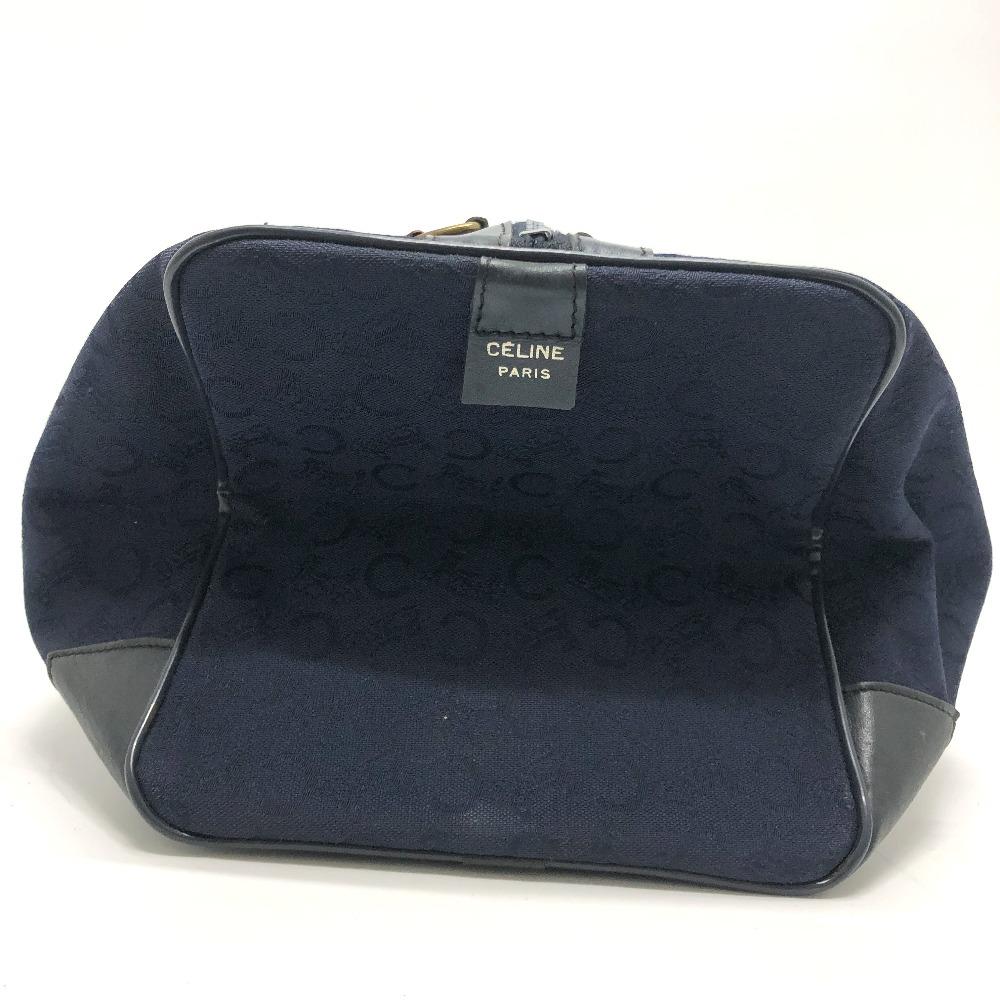 CELINE CMacadam Carriage vintage Hand Bag Duffle Bag Canvas/Leather Navy